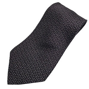 Zylos George Machado Dark Grey Patterned Silk Necktie - Like New